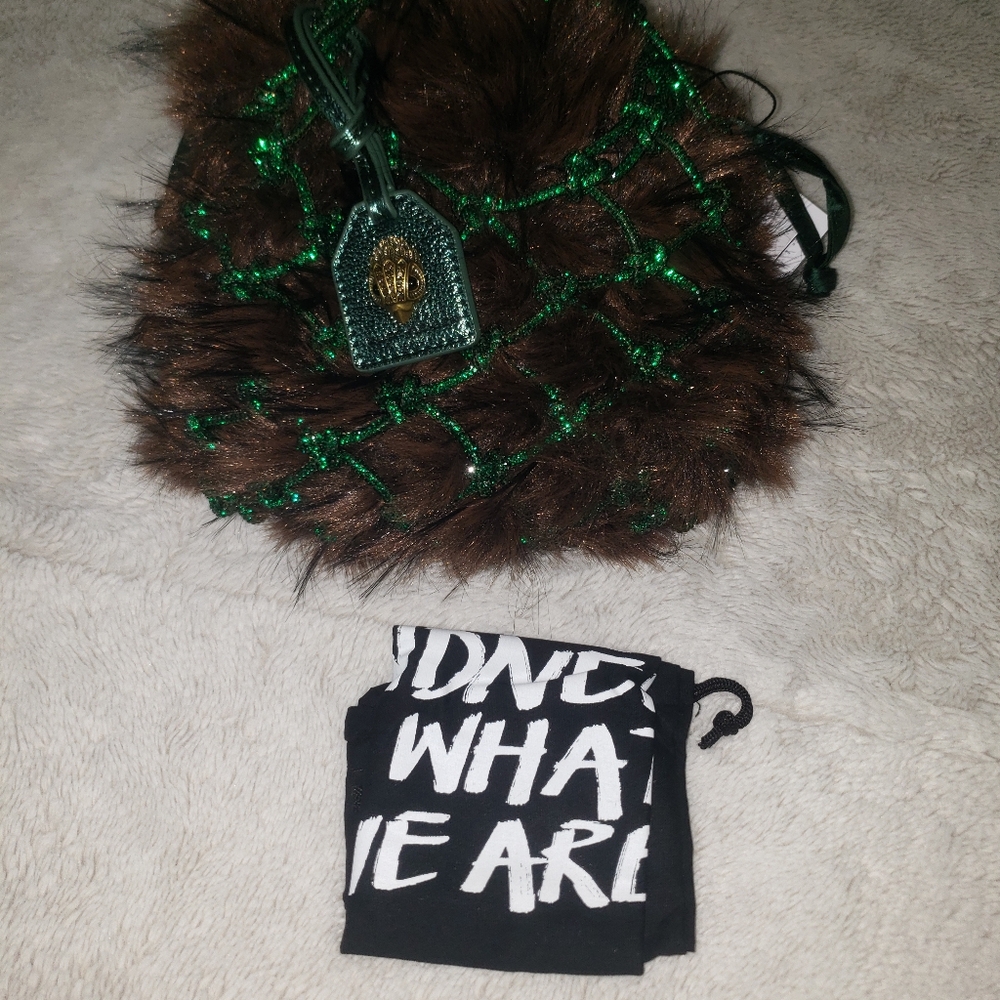 Kurt Geiger Green and Brown Fur Handbag - Picture 3 of 11